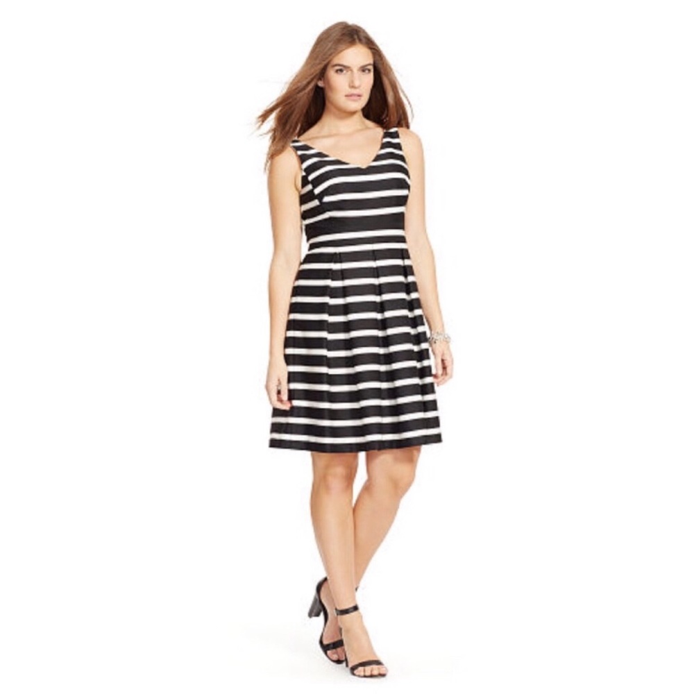 Ralph Lauren Striped Fit & Flare Midi Dress
